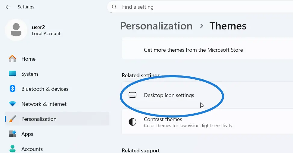 Desktop Icon Settings on Windows 11