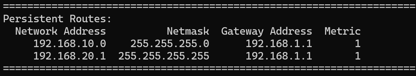 Print Routing Table