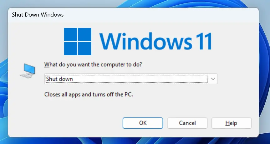 shutdown windows with keyboard