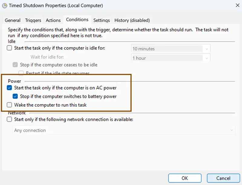 run the scheduled shutdown when the computer is in sleep mode