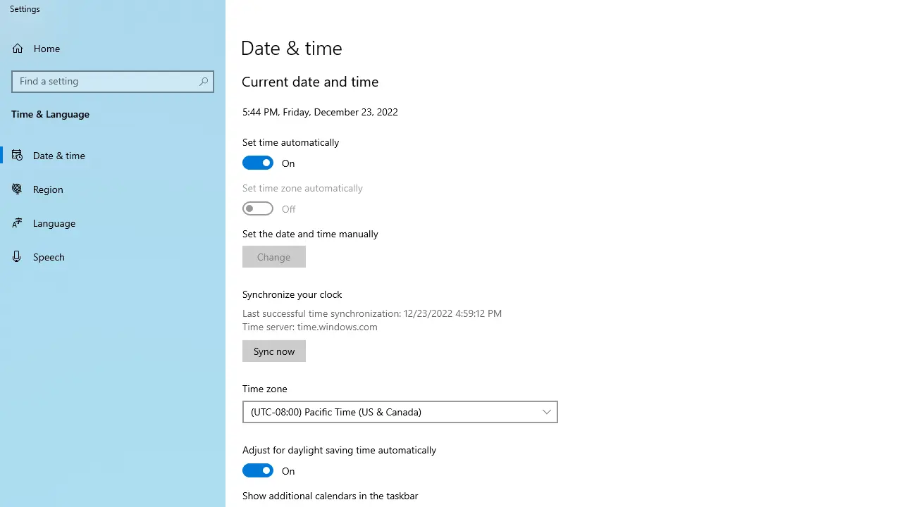 how to change time zone in windows 10