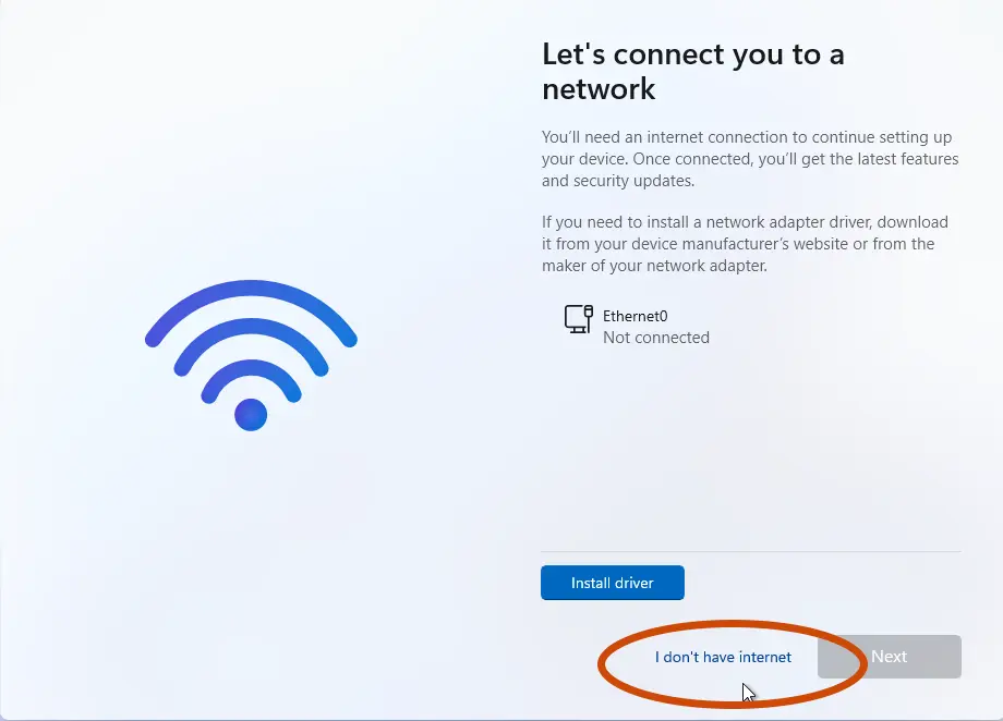 install windows 11 without internet